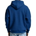 thumbnail image 4 of LNZGNM Mens Oversized Hoodie Waffle Solid Color Big and Tall Sweatshirts 1/4 Zipper Long Sleeve Drawstring Shirts with Pockets Athletic Winter Pullover,Royal Blue XL, 4 of 7