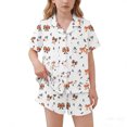 thumbnail image 2 of JOANKDMI Kids Girls 2 Piece Sleepwear Set Halloween Ghost Pattern Short Sleeve Button Down Pajamas Tagless Breathable Soft Lounge Wear for Pajama Party, 5Y-14Y, 2 of 7