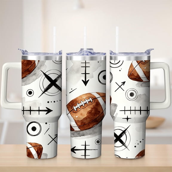 Football Play Design Stainless Steel Tumbler, 30oz