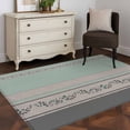 thumbnail image 3 of Turquoise Floral Area Rugs 2.7'x5', Washable Small Throw Rugs for Kitchen Bedroom, Modern Farmhouse Leaves Gray Striped Indoor Outdoor Rug Non-Slip Low Pile Carpet Runner Reversible Floor Mats, 3 of 8