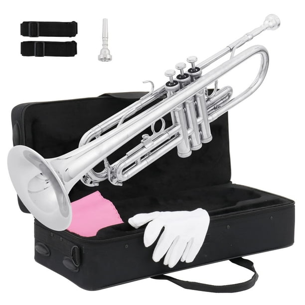 Boquilla Trumpet Ktaxon Bb Standard plateada con funda 7C