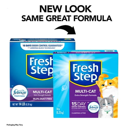 Fresh Step Multi-Cat Scented Clumping Cat Litter with the Power of Febreze, 14 lbs