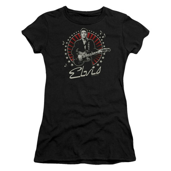 Elvis Presley Stars Junior Women's Sheer T-Shirt Black