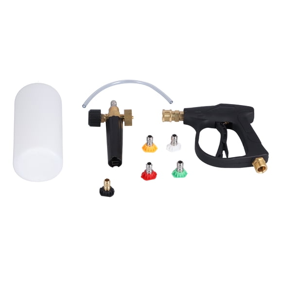Foam Gun Multifunction High Pressure Car Washer Water Gun with 5 Nozzles Foam Bottle Set M22x1.5mm