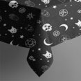 thumbnail image 4 of Black White Gothic Cat Skull Moon Pattern Rectangle Tablecloth 60"x102",Waterproof Polyester Rectangle Table Cloth, Wipeable Spillproof Polyester Tablecloth for Dining, Camping, Indoor and Outdoor, 4 of 6