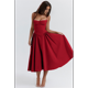 thumbnail image 5 of Vestido de Verano 2025 para Mujer, Estilo Bohemio, con Tirantes Finos y Corte Entallado, para Playa. Rojo L, 5 of 10