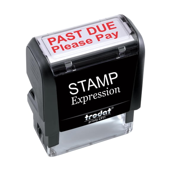 StampExpression -Past Due Please Pay Office Self Inking Rubber Stamp - Red Ink (A-5980)