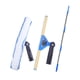 thumbnail image 2 of Juego de 3 herramientas para limpiar vidrios, escoba de agua, escobilla de goma extensible y giratoria azul, 2 of 9
