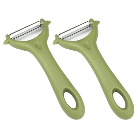 

HYmarket Anti-Slip Fruit Peelers - Quick Peeling - Stainless Steel Vegetable Potato Carrot Peel Remove Tools - Easy to Store - Convenient Hanging Ring - Comfortable Grip - 2Pcs - Home Supply