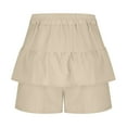 thumbnail image 6 of QATAINLAV Flowy Shorts for Women Boho Ruffled Tiered Skorts Cute High Waist Mini Skirts Golf Tennis Comfy Shorts Beach Vacation Outfits Khaki XXL Ofertas Flash Del Dia, 6 of 8