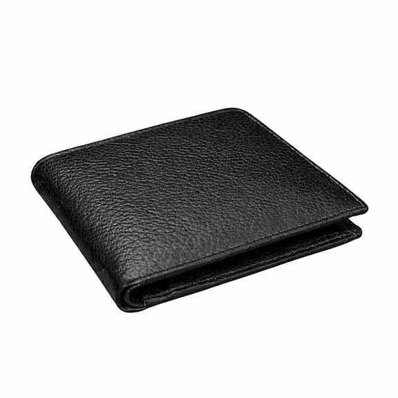 Hunar- Men’s Black Leather Bifold Wallet with Coin Pocket, ID Window & Credit Card Slots, Slim Compact Wallet for Cash and Cards