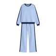 thumbnail image 5 of Women's Long Sleeve Sweatshirt Sets 2 Piece,Crew Neck Long Sleeve pullover Tops,Side Stripe High Waist Wide Leg Pants Pocket,Fall Tracksuit,Weekend Casual Outfits, 5 of 5