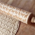 thumbnail image 2 of Zhuge Cats Rolling Pin, Wooden Laser Engraved Rolling Pin with Cats Pattern, Embossed Hardwood Cats Design Rolling Pin, Perfect for Baking, Cooking and Playing with Kids 38cm, 2 of 5