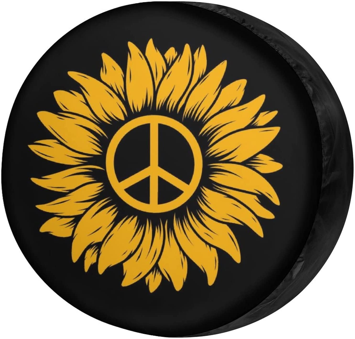 Peace Sunflower Spare Tire Cover for Jeep RV Trailer SUV Truck and Many  Vehicle Wheel Covers Sun Protector Waterproof (15 Inch for Diameter  27”-29”)