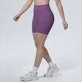 thumbnail image 6 of Ice Feel Breathable Friendly Tight High Waist Yoga Shorts For Running Workout Fitness Compression Wicking Seamless Lightweight Summer Stretch, S, Purple, 6 of 8