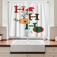 thumbnail image 2 of Ambesonne Ho Ho Ho Kitchen Curtains, Santa Phrase Xmas Artwork, 55"x24", Brown Ruby and Hunter Green, 2 of 3