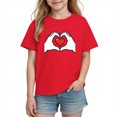 thumbnail image 2 of Girls Red Heart Graphic T-Shirt, Kids Cotton Short Sleeve Tee, Casual Top for School & Play Ages 4-10,Size 7 T, 2 of 9
