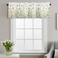 thumbnail image 2 of Spring Floral Window Valance for Kitchen, Watercolor Bee White Yellow Wildflower Rustic Farmhouse Rod Pocket Short Curtain for Small Windows, Light Filtering Decorative Valance, 54 x 18 Inch, 1 Panel, 2 of 9