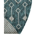 thumbnail image 7 of Unique Loom Outdoor Trellis Collection Area Rug - Tribal Trellis (4' 1" Round Teal/Ivory), 7 of 7
