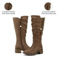 thumbnail image 4 of Pennysue Women's Knee High Boots Brown 2 Inch Side Zipper Boots 7M, 4 of 9