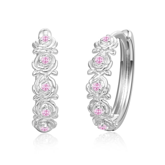 TANGPOET Rose Hoop Earrings 925 Sterling Silver for Women