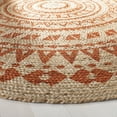 thumbnail image 3 of SAFAVIEH Natural Fiber Zoolander Geometric Jute Area Rug, Orange/Natural, 5' x 5' Round, 3 of 6