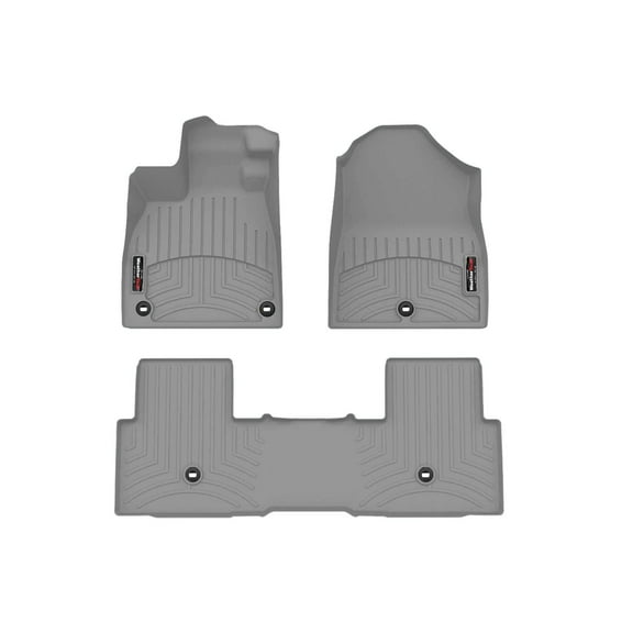 WeatherTech Custom Fit FloorLiners compatible with 2023-2026 Honda Pilot - 1st & 2nd Row, Grey