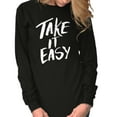 thumbnail image 4 of Take it Easy Pretty Fun Inspiring Plus Size Long Sleeve Graphic Tee Shirt Brisco Brands 2X, 4 of 5