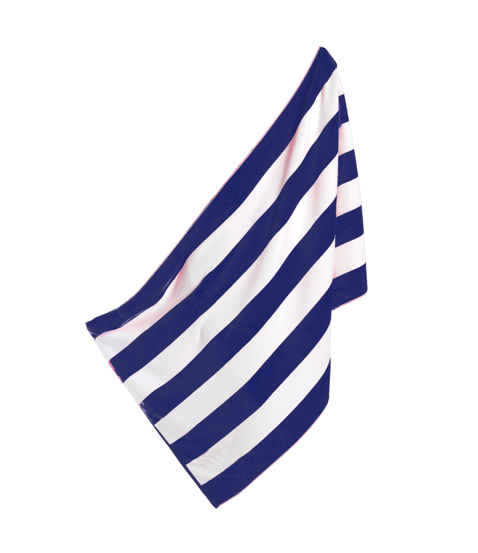 BY LORA Cotton Cabana spa Towels, Navy,White, Set of 2