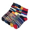 thumbnail image 3 of Flmtop Printemps Automne Mode Hommes Coloré Bande Milieu Tube Élastique Doux Chaussettes en Coton, 3 of 7