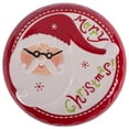 thumbnail image 4 of DII 11.2" Modern Ceramic Santa Cake Plate with Stand in Red/White, 4 of 10