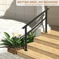 thumbnail image 7 of Handrails for Outdoor Steps, 2 Step - Aluminum & Wrought Iron Stair Railing for 2 to 5 Steps, Adjustable Handrailing Kit, Hand Rails for Decks, Porches, and Concrete Steps, 7 of 7