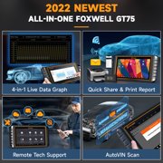Foxwell GT75 Advanced Automotive Bi-directional Diagnostic Scan Tool OBD2 Scanner All System Car Scanner 33+ Maintenance Reset Services ECU Reset Active Test Bluetooth OBDII EOBD Code Reader Tablet