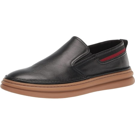 DEPART SLIP-ON SNEAKER IN BLACK KNIT AND CALFSKIN