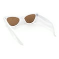 thumbnail image 4 of Retro Womens Thick Plastic Iconic Beveled Cat Eye Hipster Sunglasses White - Brown, 4 of 4