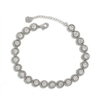 Kaash Customs CZ Stone Round Shaped Anklet Bracelet Silver Plated Summer Anklet Feet Jewelry Sparkling Beach Anklet Best Gift for Her
