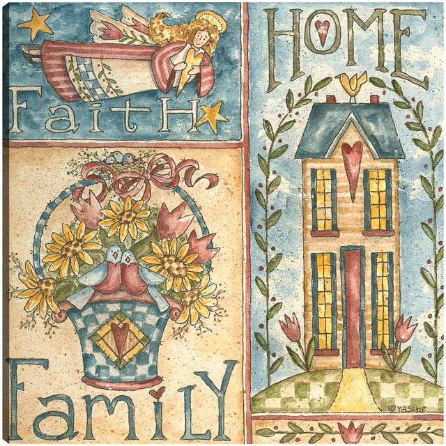 Cuadro Decorativo - Fe - Familia - Hogar Jr Impresión en canvas, estrechado.