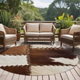 thumbnail image 4 of Cow Cowhide 8FT Round Area Rugs for Living Room 111 Abstract Brown Seam Leather Ultra-Thin Non-Slip Round Rugs Machine Washable Low Pile Circle Carpet for Bedroom Kitchen Nursery, 4 of 9