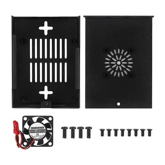 For 5 Pro Case Aluminum Alloy Case Metal Shell with Cooling Fan for 5 Pro Accessories (Without Antenna)