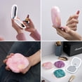 thumbnail image 4 of Mocado Compact LED Travel Makeup Mirror - 4 Inches 1X/10X Magnification Travel Mirror with Light Dimmable Double Sides Lighted USB Rechargeable Compact Mirror for Purse Pocket Travel(Pink Marble), 4 of 5