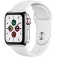 thumbnail image 1 of Restored Apple Watch Series 5 (GPS+Cellular, 40mm) - Stainless Steel Case - White Sport Band (Refurbished), 1 of 2