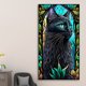 thumbnail image 3 of Pintura de diamante 5D DIY Taladro redondo completo Gato Vidrieras Decoración para el hogar Negro JShteea El nuevo, 3 of 9