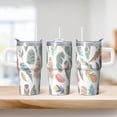 thumbnail image 2 of 20oz Geometric Design Insulated Travel Mug, Stainless Steel Double Wall Tumbler with Handle Leak Proof Texture Straw, 2 of 5