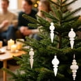 thumbnail image 6 of pdqouc 9 Pcs Neutral Finial Christmas Ornaments Xmas Tree Decor, Vintage Textured Copper Tree Ornaments with Loop, Farmhouse Hanging Baubles, Rustic Decor, for Shatterproof Home Wreath, 6 of 6
