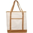 thumbnail image 2 of 3 Pack ThreadArt Extra Large 100% Cotton Natural Canvas Tote Bag With Tan Handles - 22"x16"x6" - 14 oz Canvas - For Women, School, Shopping, Beach, Getaways, Gifts, 2 of 6
