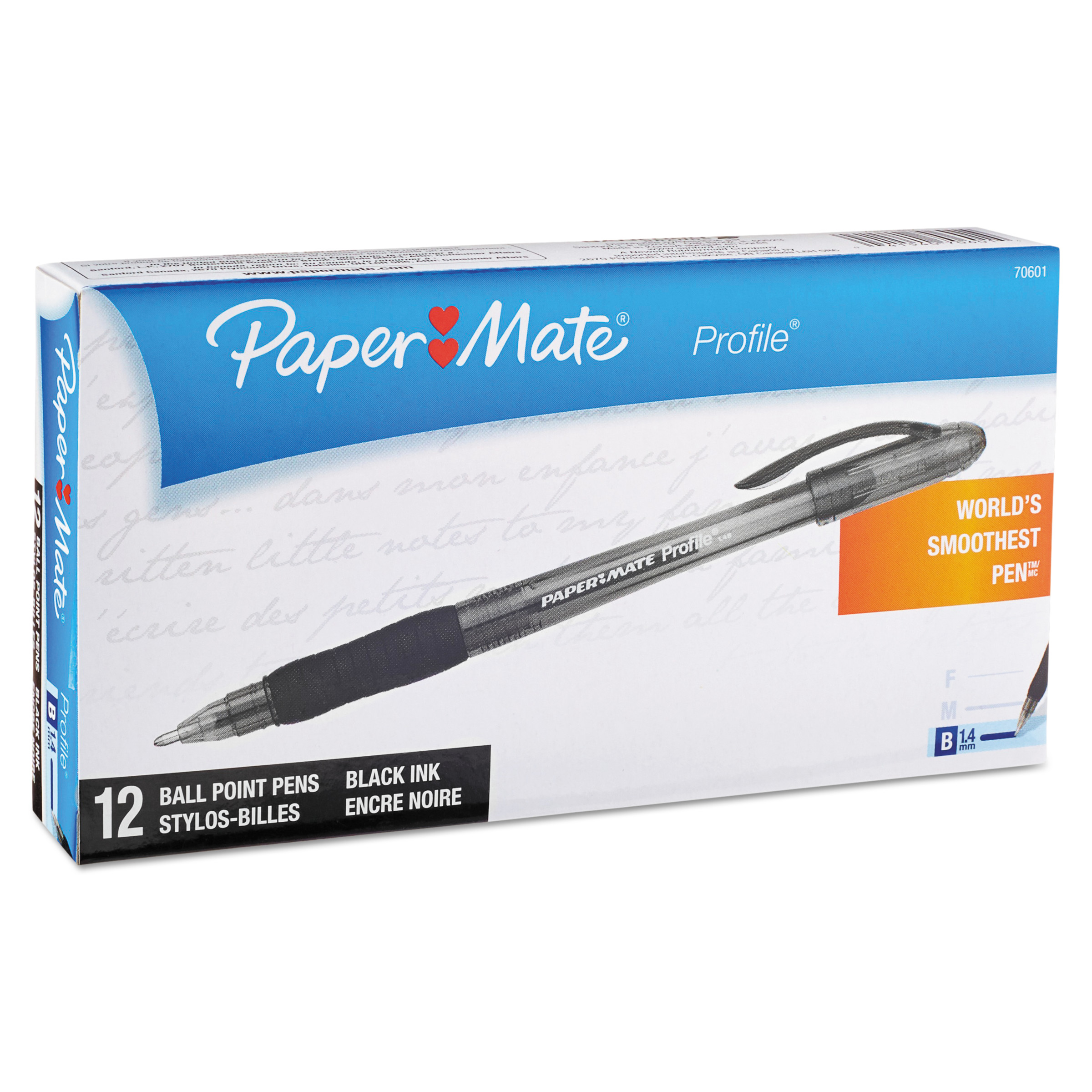 Paper Mate Profile Ballpoint Pen, 1.4 mm Bold Tip, Black, Pack of 12 - image 3 of 5