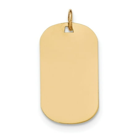 14k Yellow Gold Plain .009 Gauge Engravable Dog Tag Disc Charm