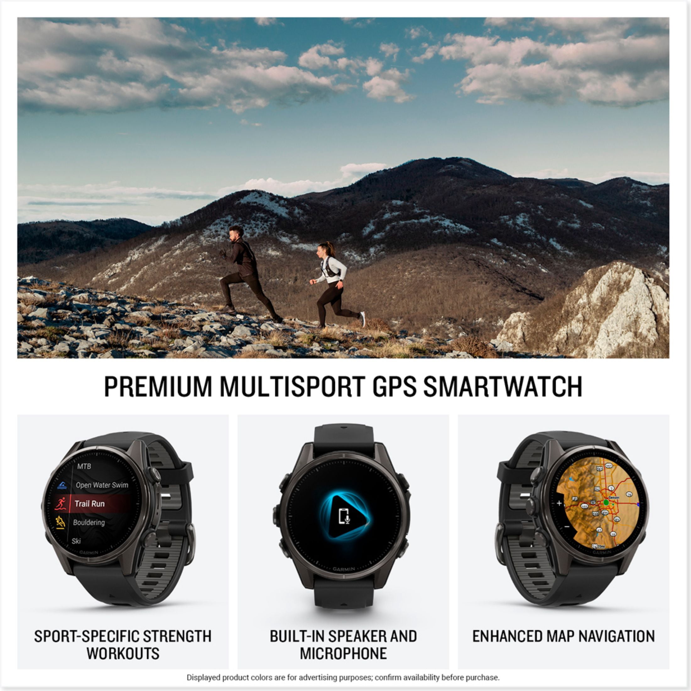 Garmin fenix® 8 43 mm, AMOLED, Sapphire, Carbon Gray DLC Titanium w/ Black Silicone Band