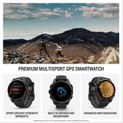 Garmin Fenix 8 43 mm AMOLED Sapphire Watch Carbon Gray DLC Titanium Black/Pebble Gray Band