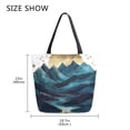 thumbnail image 5 of FORMRS Womens Canvas Tote Bag with Zipper Inner Pocket Shoulder Handbag, Blue Mountains, 5 of 7